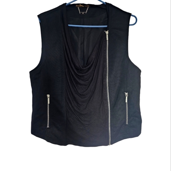 Kardashian Kollection Y2K Drape Front Biker Vest size XL - Picture 1 of 6